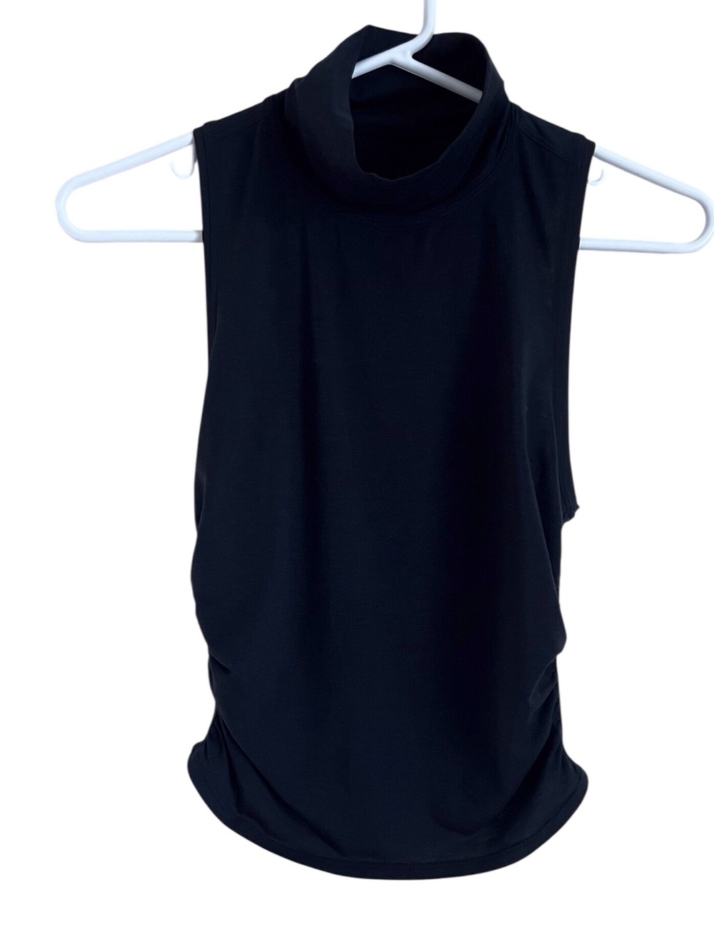 Lululemon Black See the Horizon Mock Neck Tank Side Cinch Yoga Gym Small ?